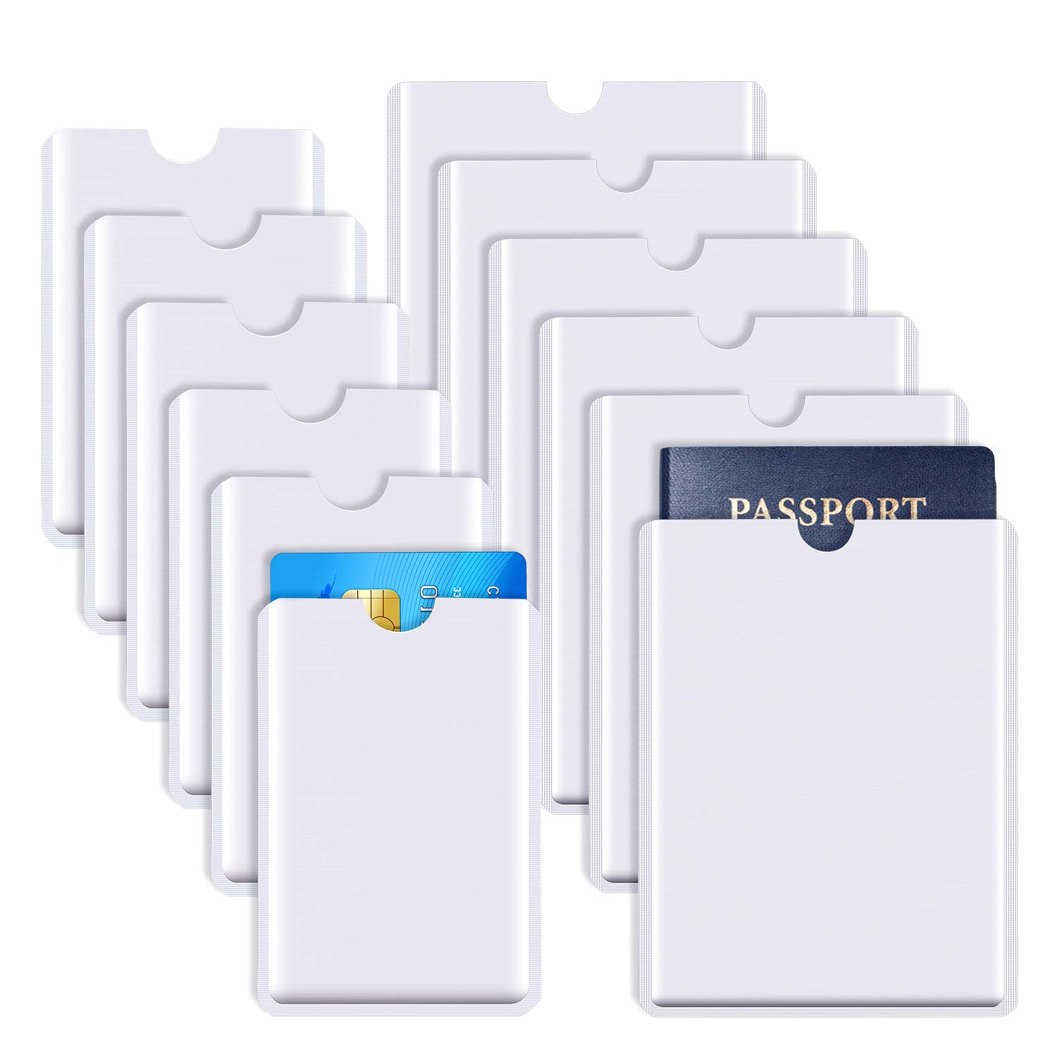 Hendevl Set of 30 RFID Blocking Sleeves, Identity Theft Protection Sleeves Including 15 Credit Card Holders and 15 Passport Protectors