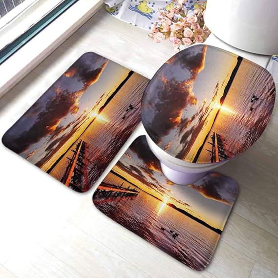 Amazon.com: Bath Rugs for Bathroom Washable Lake Rotorua Dramatic