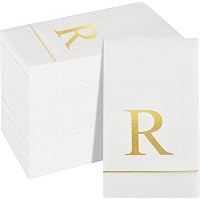 American Homestead Einweg-Handtücher Mit Monogramm, Gold/silber - 39,4x30,5cm, Für Gäste-WC & Hochzeiten