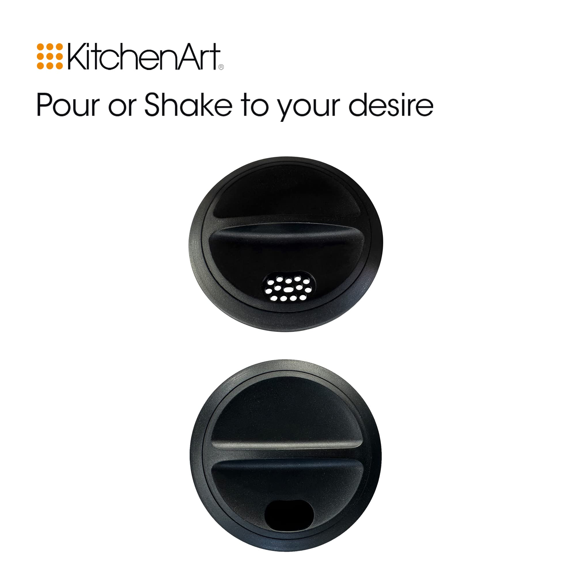 Fox Run KitchenArt Automeasure Adjustable Sugar Dispenser/Shaker, Black