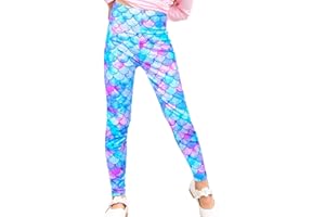 NIDOUL Kid Girls Unicorn Rainbow Mermaid Leggings Soft Stretchy Pants High Waist Slim Tights