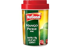 National Foods Mango Pickle 35.27 oz (1000g) Sour & Spicy Traditional South Asian Relish | Zesty & Tangy Aam Ka Achaar | Plas