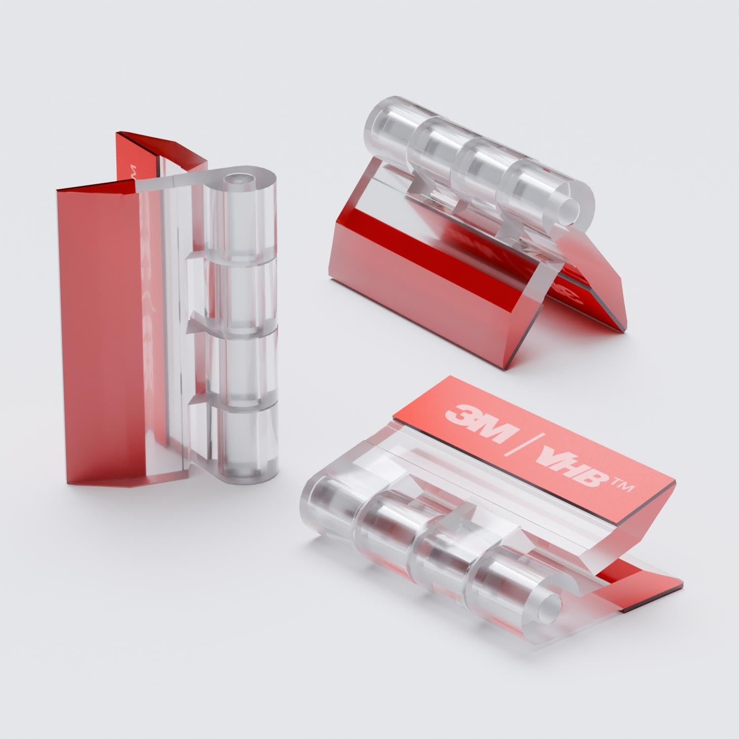 10x Acrylic Hinges - No Glue Required. Transparent Clear Plastic Acrylic 30mm