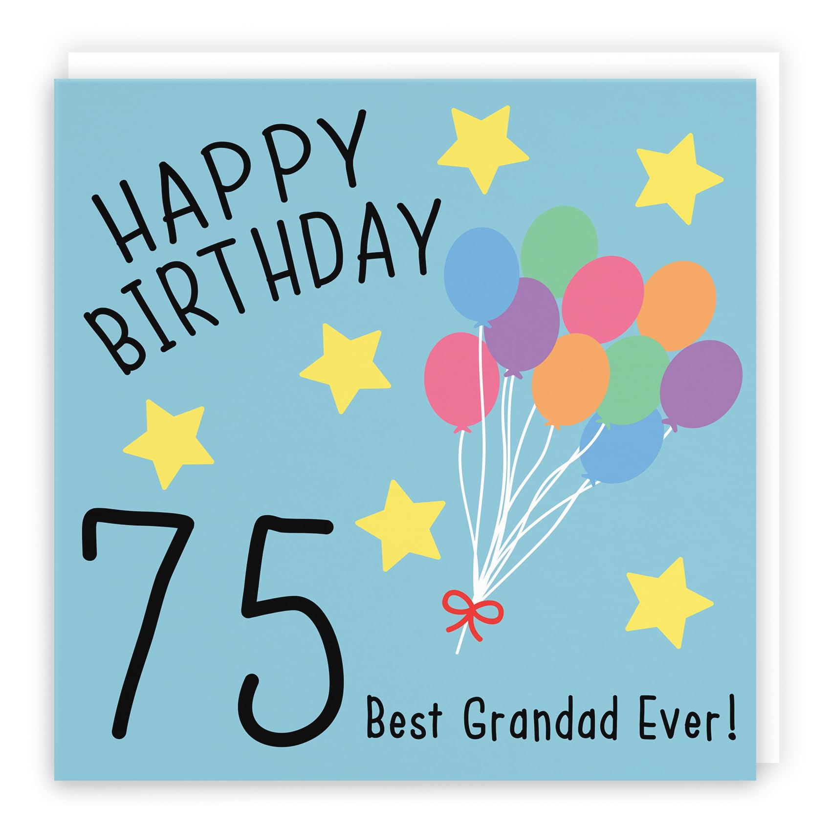 Hunts England - Large Grandad 75th Birthday Card - Happy Birthday - 75 Best Grandad Ever! - Original Collection - Large - 210 x 210 mm - Age 75