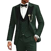 Tuxedo for Men 3 Piece Mens Tuxedo Suit Set Double Breasted Suit Men for Business Wedding Prom Formal