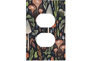 SPSHIAN Boho Mushroom Forests 1 Gang Outlet Plate Covers Decorative Single Duplex Wall Plate Electrical Receptacle Light Switch Cover Art Faceplate Switchplate for Home Kids Nursery Room Decor