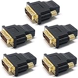 Generic DVI DVI-I 24+5 Male to HDMI Female Converter Adapter Color Black Pack of 5