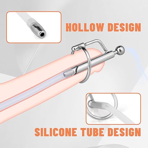 Cupeniss Hollow Urethral Sounds, 8.07 inch Urethral Sounding Plug with Penis  Rings Urethral Plug Penis Plug Sex Toy for Men in Saudi Arabia