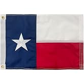 ROTERDON Texas Flag 12x18 Inch, Embroidered Stars TX Flags for Boat, Vivid Color Texas Courtesy Banner 12"x18", Heavy Duty Nylon Banners