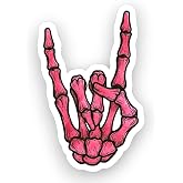 Rock On Skeleton Hand Sticker 5 inch, EMC Graphics, Rock N Roll Gesture Decal, Skeleton Car Decal, Rock and Roll Decal Waterproof for Car Laptop Wall Window Bumper