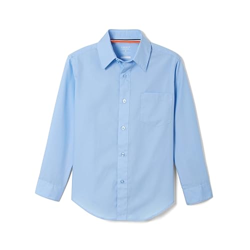 French Toast boys Long Sleeve Classic Dress (Standard & Husky) Button Down Shirt, Light Blue, 18 US