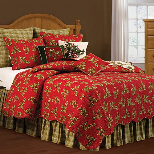 C & F Home, Holly Red Standard Holiday Sham, 21x27