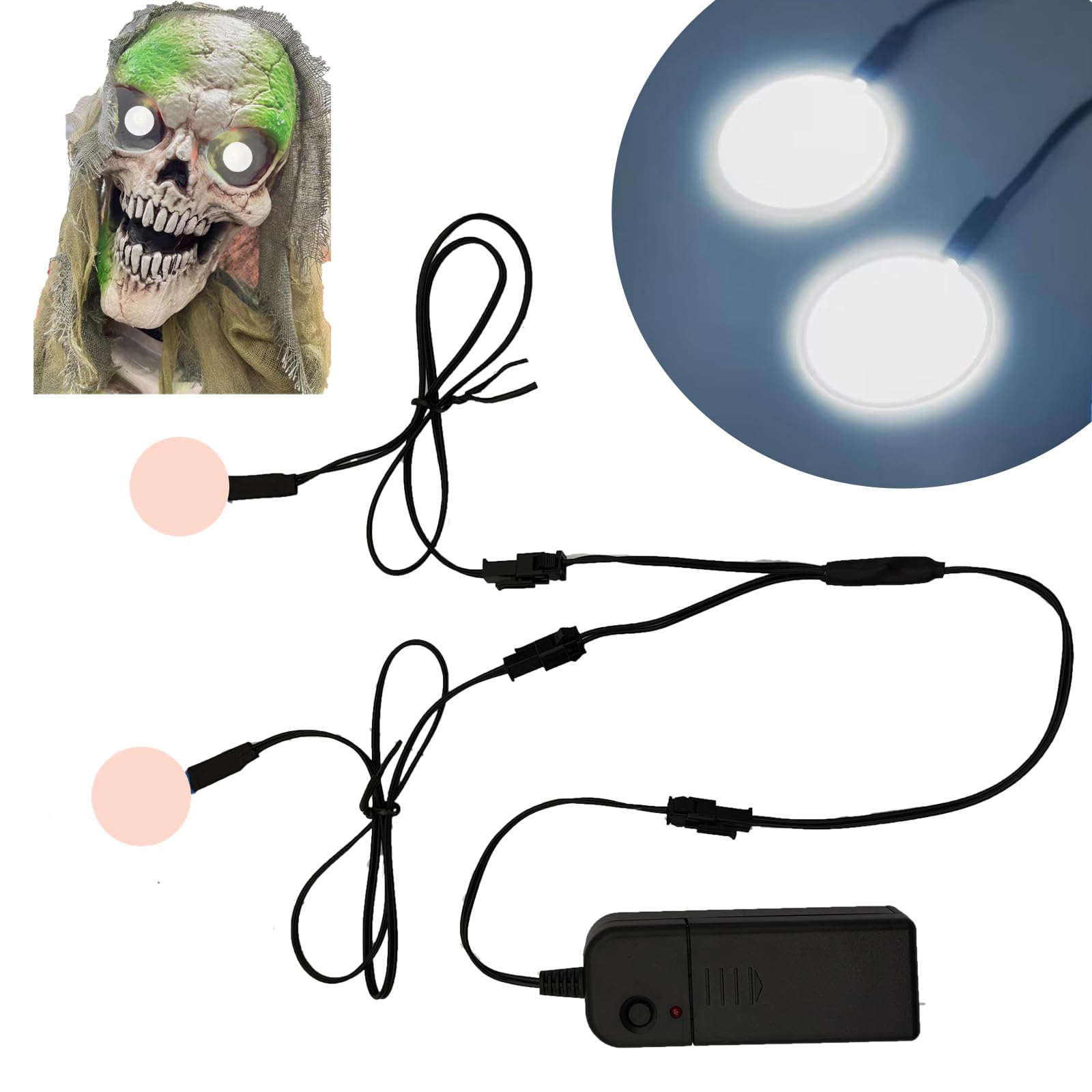 Ygmylandbb Electroluminescent Panels, EL Panels Light, Round Neon Eyes Decorative el Illumination Glowing Eyes