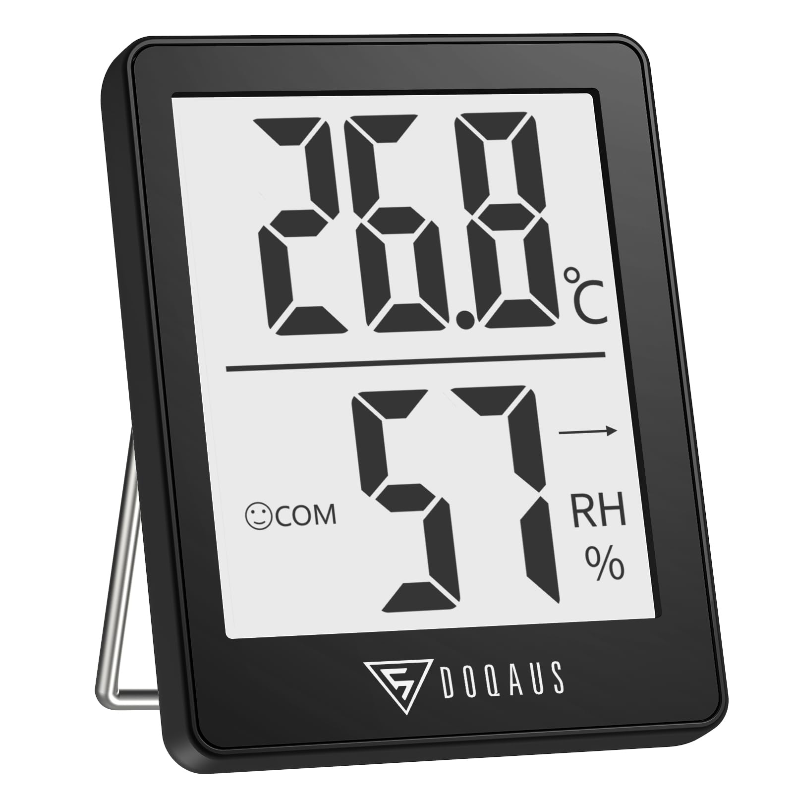 DOQAUS Room Thermometer, Digital Indoor Hygrometer Mini Temperature Monitor and Humidity Meter for Home Office Greenhouse Baby Nursery Comfort (1, Black)
