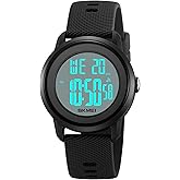 CakCity Digital Sports Watch for Women Men Waterproof Stopwatch Rubber Strap Wristwatch with Luminous Display, Alarm, Chime, EL Backlight, Countdown Unisex Outdoor Multifunction Watch