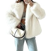 Seltaon Women Fuzzy Faux Fur Open Front Jacket Coat Fluffy Shaggy Collar Jackets Trendy Furry Outwear