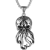 AsAlways Stainless Steel Retro Gothic Skull Style Cocktail Party Biker Pendant Necklace