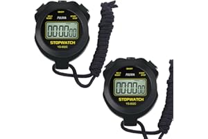 Digital Stopwatch Timer Only Stopwatch with ON/Off, NO Bell No Whistle Silent Basic Operation Children Friendly, PULIVIA Sport Stop Watch for Coaches Kids Swimming Running