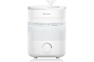 SimerSure Top Fill Humidifier, 2L Water Tank for Bedroom, 28H Long Lasting White Air Humidifier for Large Room, Ultra Quiet 25dB Cool Mist for Baby, Plants, Office, Easy to Clean & Fill
