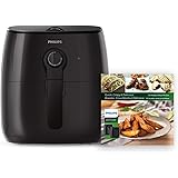 Philips Premium Analog Airfryer with Fat Removal Technology + Revipe Cookbook, 3qt, Black, HD9721/99