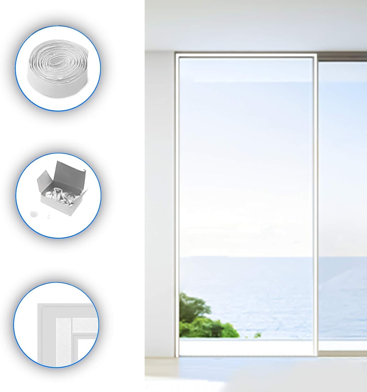 HOOMEE 90x 210CM Zipper Screen Door Seal for Portable Air Conditioner and Tumble Dryer- Works with Every Mobile Air Conditioning-Air Exchange Guards With Zip and Adhesive Faster - Image 5
