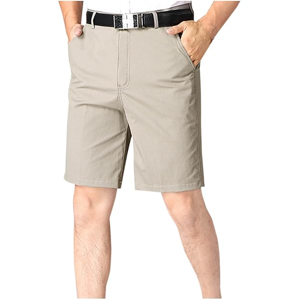 PETCDIM Men's Loose Fit Work Dress Shorts Cotton Twill