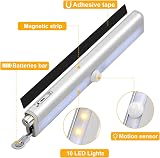 Jinlaili 2 Pack Wireless Under Cabinet Lights 10 LED Motion Sensor view 2