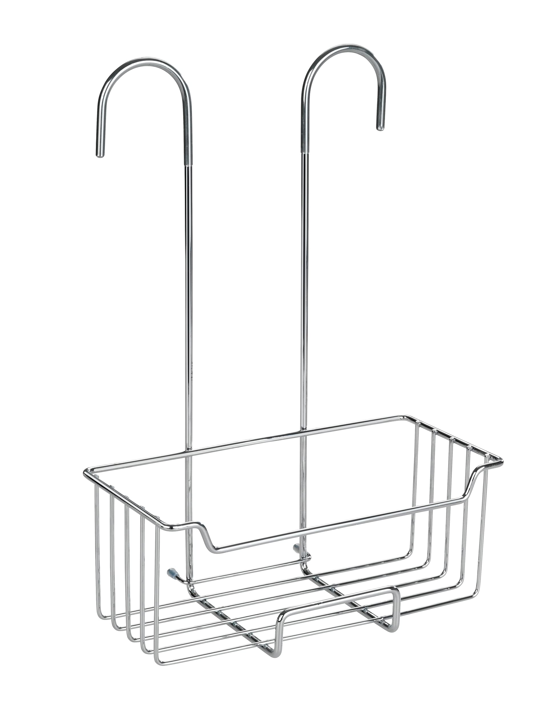 WENKO 23499100 Thermostat-shower caddy Milo - Hook-on shower rack, Stainless steel, 25 x 36 x 14 cm, Shiny