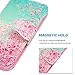 MOLLYCOOCLE iPod Touch 6 Case, Cherry Blossoms Pattern PU Leather Wallet Flip Case with Credit Card ID Holders TPU Soft Bumper Ultra Slim Purse Pockets Cover Case for iPod Touch 5