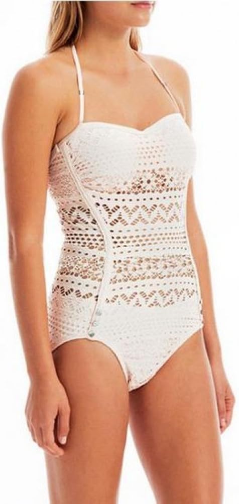 Sexy Zhu Womens Ladies Lace Crochet One Piece Swimsuit Swimwear Halter Bikini Beach Wear Fashionable