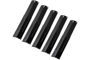DELSbbq Universal Adjustable Grill Heat Plate Replacement for Gas Grill, Porcelain Steel Heat Plate Shield, Flavorizer Bar, Extends from 11.75" up to 21" L (Pack of 5)