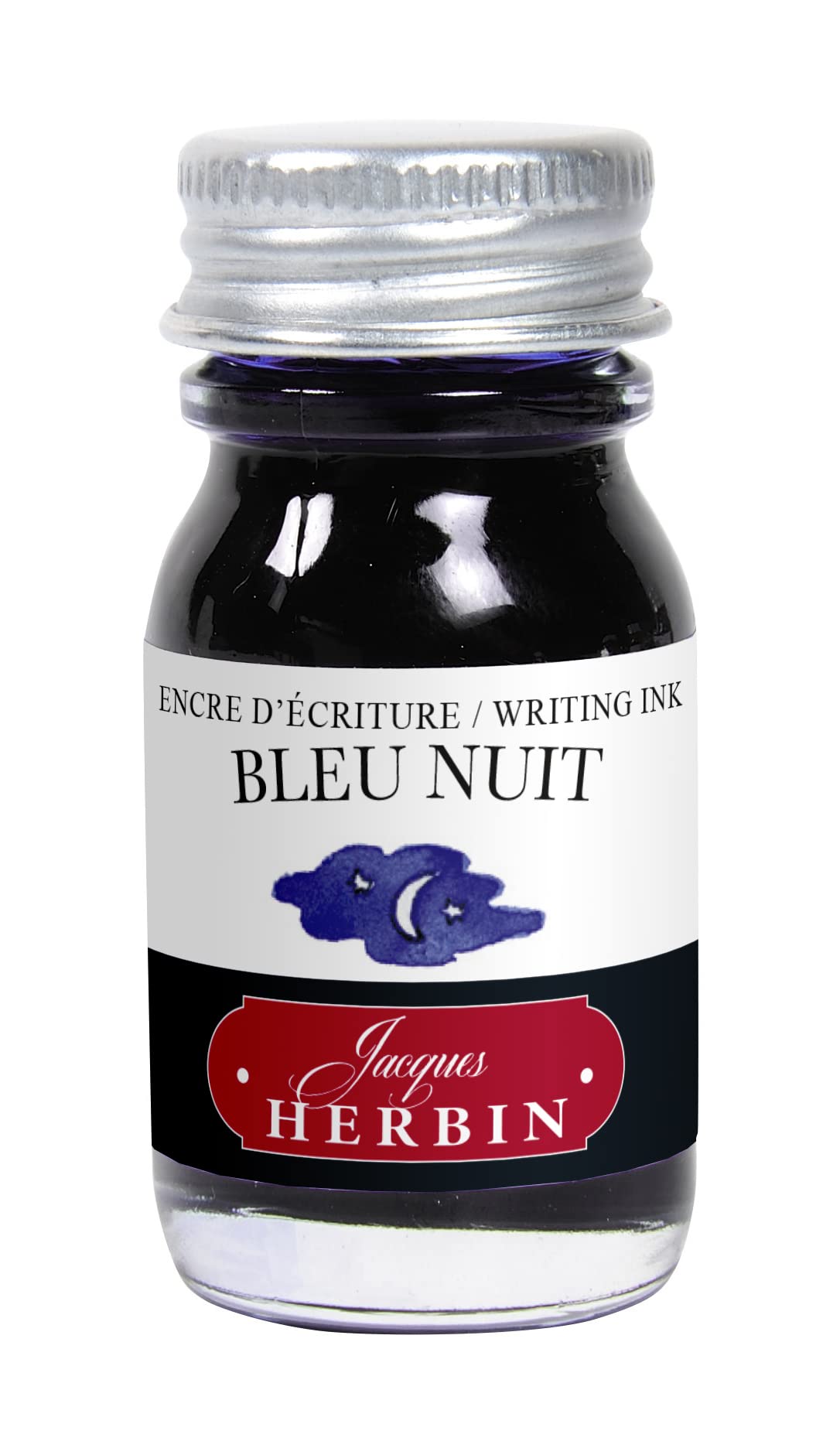 Jacques Herbin 11519T - Writing and drawing ink - Fountain pens and roller pens - Midnight blue - 10 ml - Made in France - Calligraphy, Writing, Arts Crafts