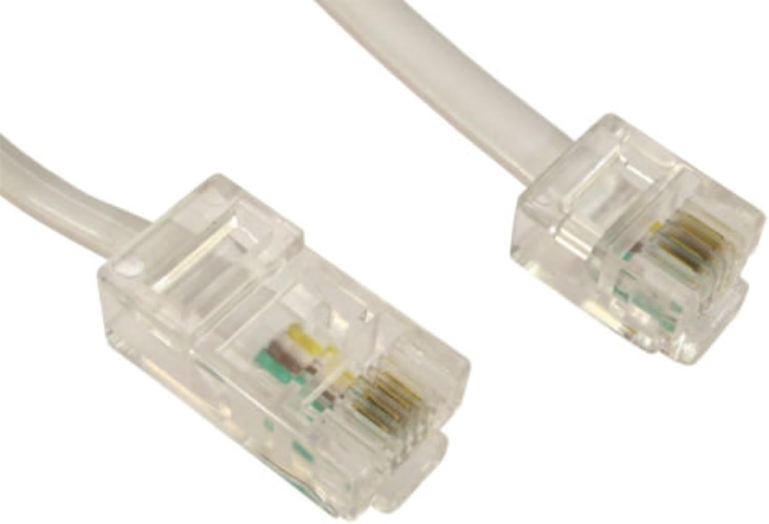 rhinocables® RJ11 to RJ45 Modem Data Telephone Cable ASDL Patch Lead (15m, White