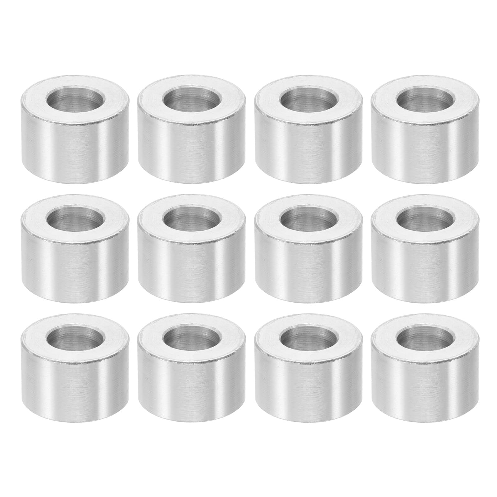 PATIKIL M8 Aluminum Spacers, 12 Pcs Metal Spacers Aluminum 8.2mm ID x 16mm OD x 10mm l Aluminum Spacer Screw Standoff Round for 5/16 or M8 Screw Bolts