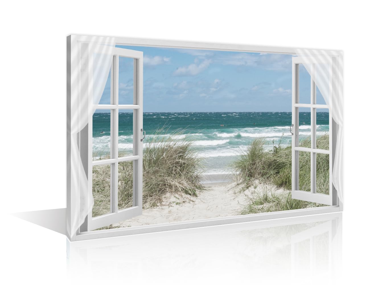 TISHIRON 1 Panels Office Decor Coastal Scene Ocean Wall Art for Living Room Beach Dunes Scenery Wall Art Sea Beach Posters & Prints Framed Ready to Hang (16" Wx24 H