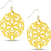 ZENZII Acrylic Resin Earrings for Women Girls Statement Geometric Modern Pattern Acetate Drop and Dangle Earrings Fashion Jewelry