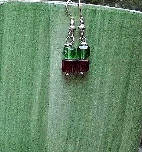 Christmas Gift Earrings, Holiday Jewelry, Swarovski Crystals, Sterling Silver Ear Wires