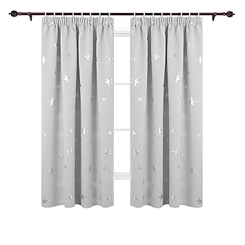 Deconovo Super Soft Thermal Insulated Pencil Pleat Star Printed