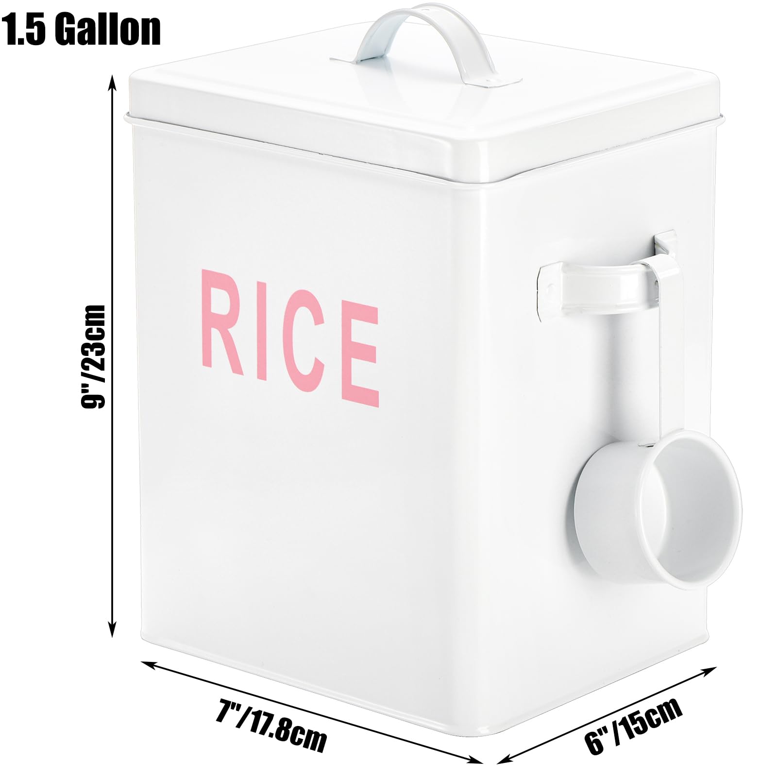 Square Container For Rice Mua Youeon 10 Lbs Metal Rice Storage Container, Square Rice Canister ...