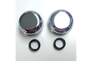 PIRATE MFG Hot Rod Chrome Valve Cover Breather Caps with Grommets, Pair, For Small or Big Block