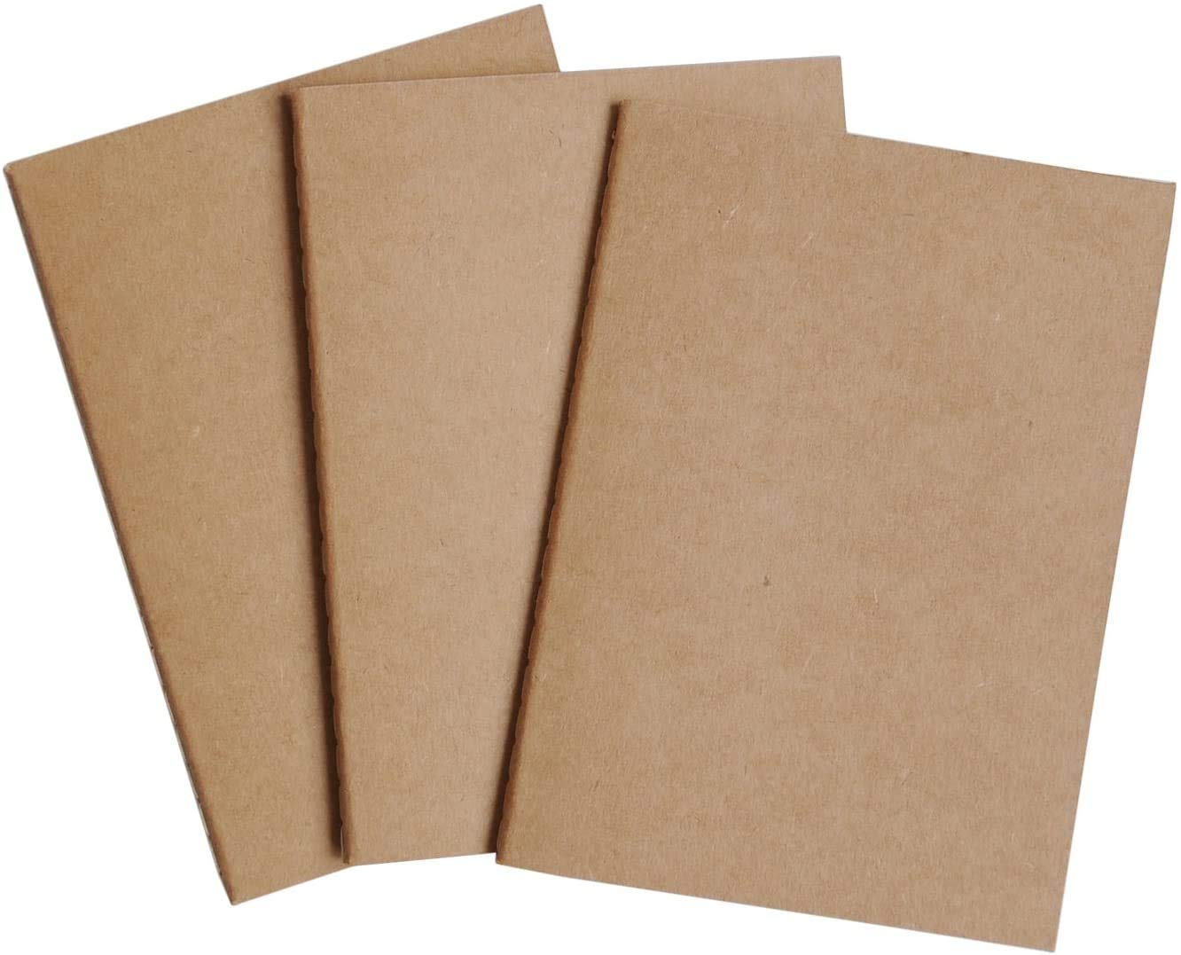 Wanderings A6 Blank Travelers Notebook Inserts - 10.5x15cm (A6) - Inserts for Travel Journal - Set of 3 Journal Refills For Leather Travel Memos Writing Diaries.