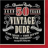 Vintage Dude 50th Birthday Napkins, 48 ct