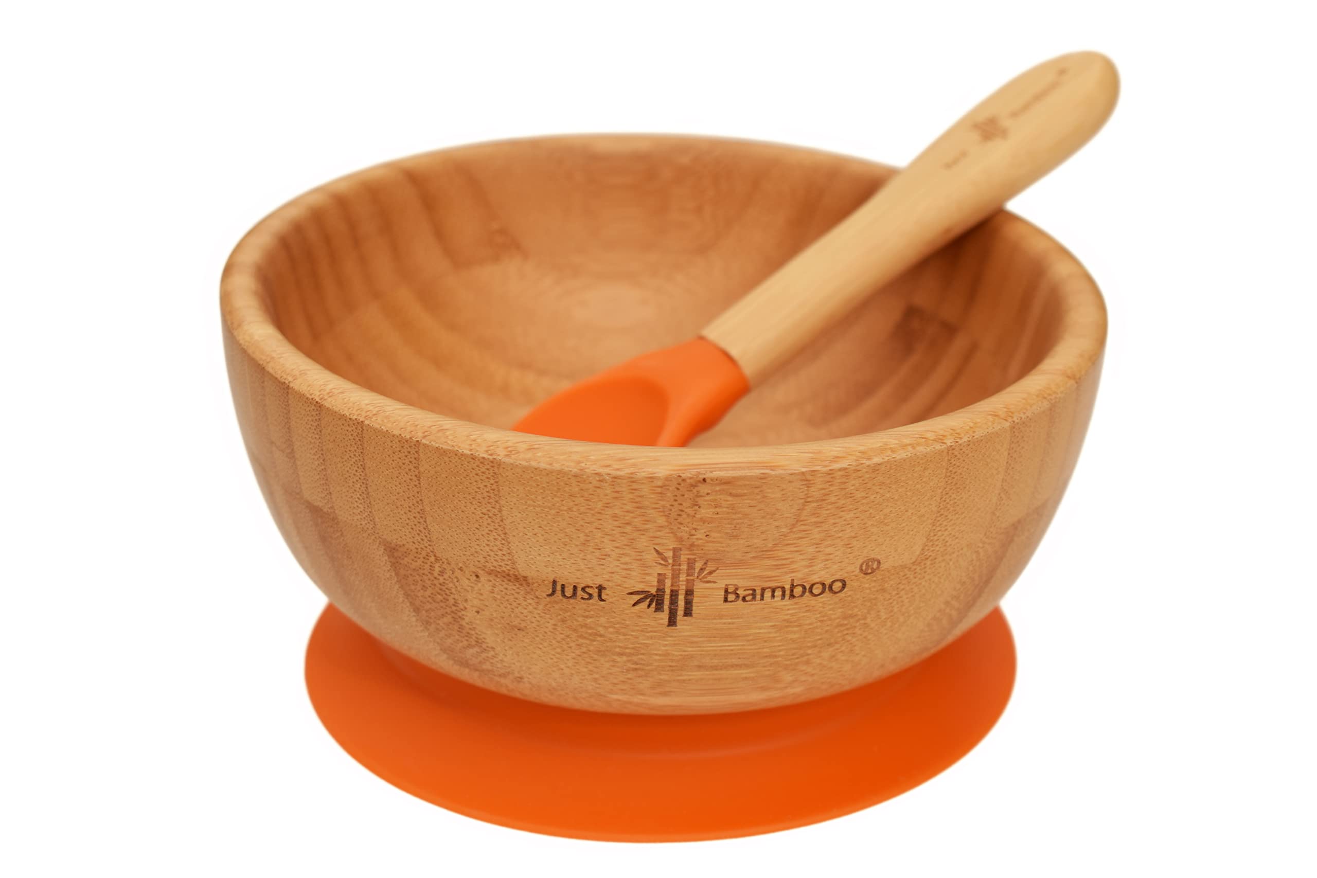 Just Bamboo ® Baby and Toddler Suction Bowl Set for Feeding and Weaning | Outstanding Suction | Bamboo Baby Suction Bowls with Matching Spoon Set from 6 Months — image 1