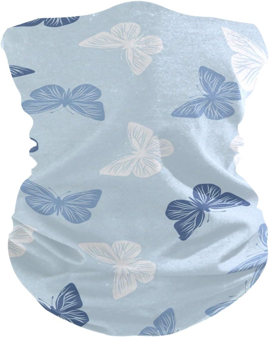 Butterflies Pattern Face Mask Bandana Washable Headband for Dust Sports Magic Scarf Neck Gaiter Men Women