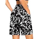 Blouty Women's 9" Bermuda Long Shorts with Pockets High Waisted Knee Length Shorts for Women Workout Athletic Casual