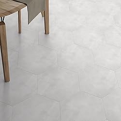 Alwayspon 12Pcs Hexagon LVT Flooring Peel and Stick
