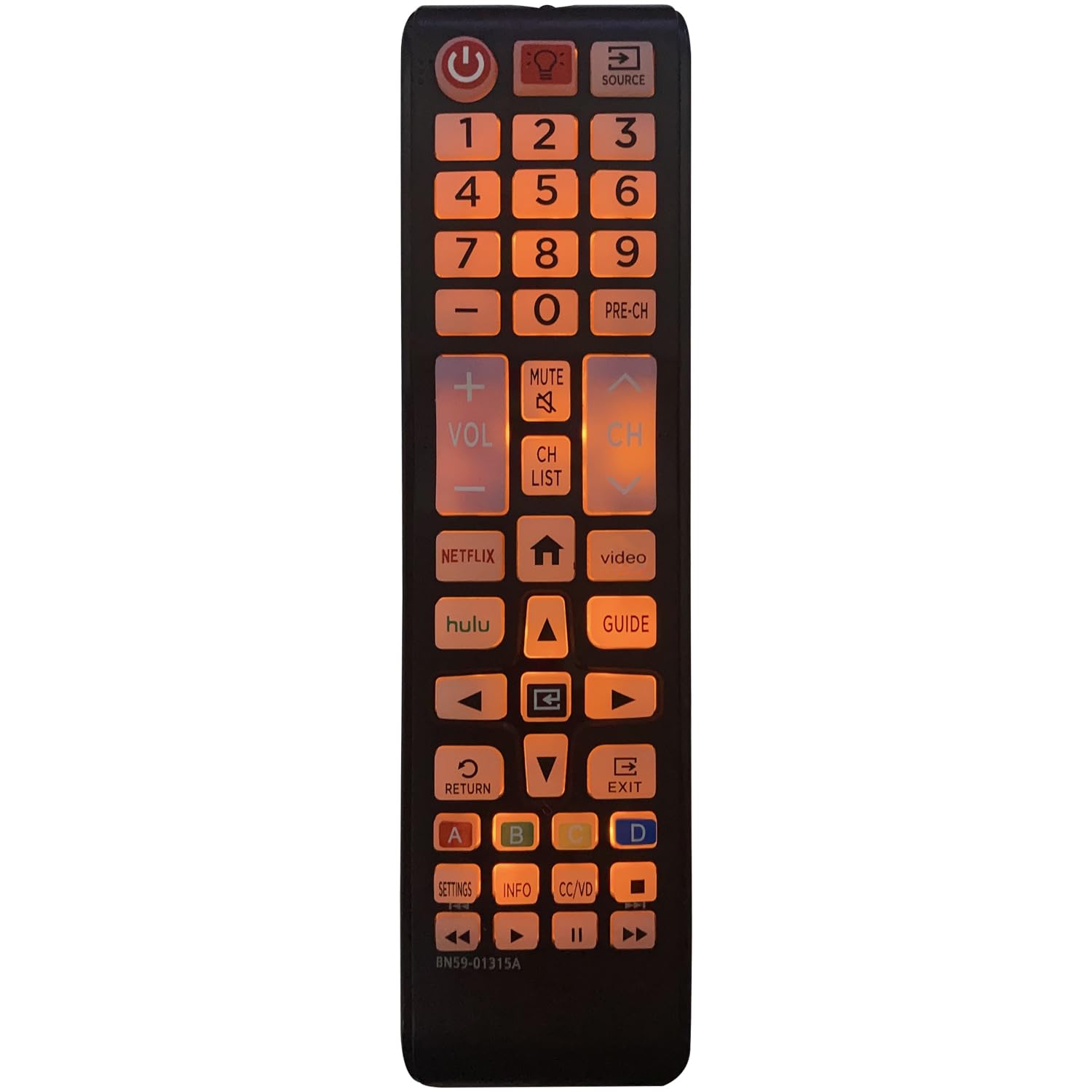 Photo 1 of BN59-01315A Universal Backlit Remote Control for Samsung TV Remote Replacement All Samsung Smart TV, LED, LCD, HDTV, 3D, Series TV