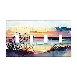 Wpshijia Light Switch Cover Sunset Beach Abstract