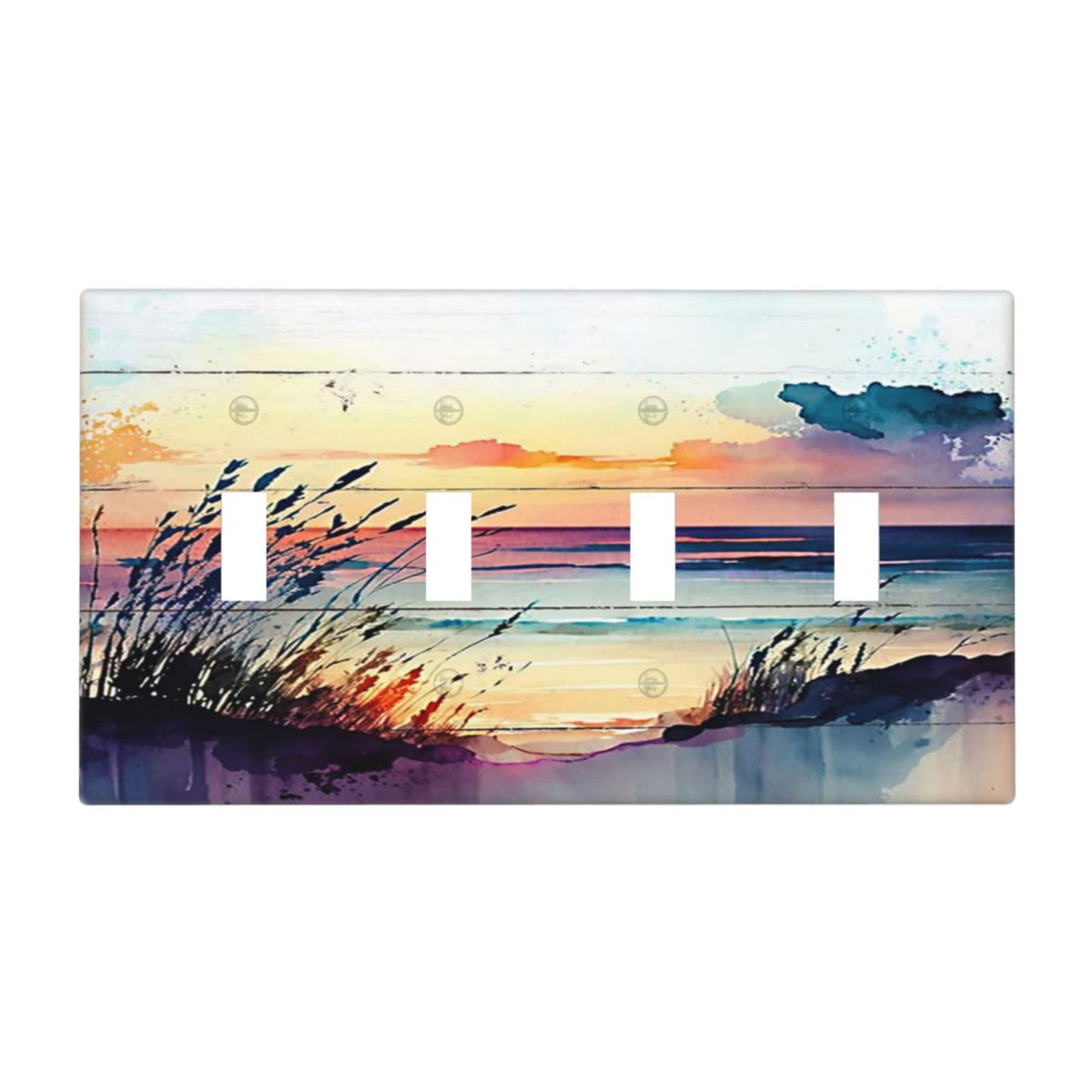 Wpshijia Light Switch Cover Sunset Beach Abstract