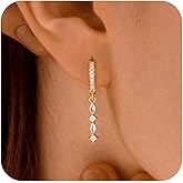 Reuscol Gold Earrings for Women Gold Hoop Dangle Huggie Stud Drop Earrings Dainty 14K Gold Plated Earrings for Women Hypoallergenic Lightweight